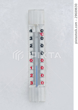 A thermometer placed on the snow A thermometer placed on the snow 29689630