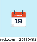 19. february calendar, vector illustration 29689692