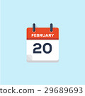 20. february calendar, vector illustration 29689693