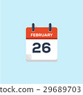 26. february calendar, vector illustration 29689703