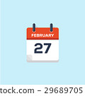 27. february calendar, vector illustration 29689705
