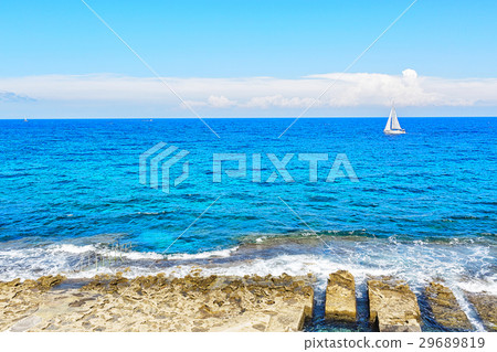 Alone boat in the ocean 29689819