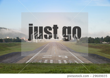 Inspirational quote with airport runway  29689835