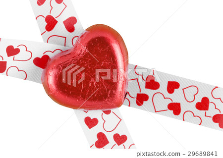 chocolate candy red heart on white background chocolate candy red heart on white background 29689841