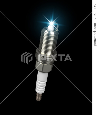 Spark plug on black background. 29690439
