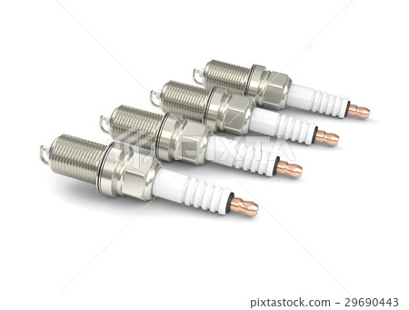 Spark plugs isolated on white background. 29690443