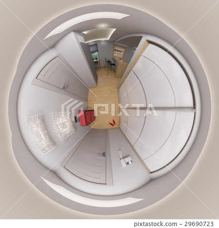 3d rendering 360 degrees, seamless panorama hall 29690723