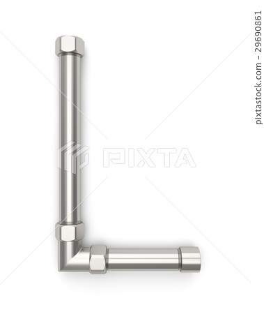 lphabet made of Metal pipe, letter L. 29690861