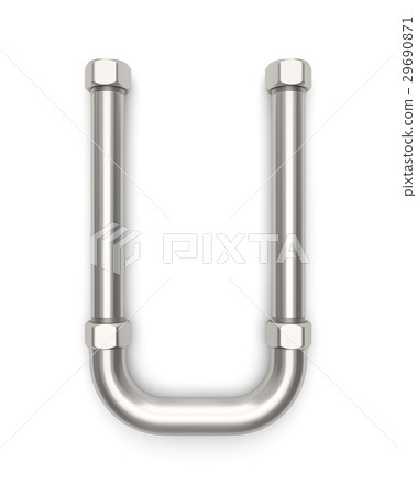Alphabet made of Metal pipe, letter U.  29690871