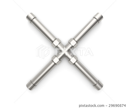 Alphabet made of Metal pipe, letter X.  29690874