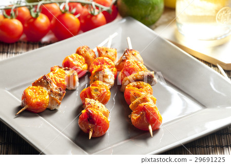 salmon and cherry tomatoes skewers salmon and cherry tomatoes skewers 29691225