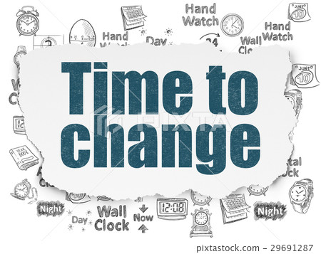Timeline concept: Time to Change on Torn Paper Timeline concept: Time to Change on Torn Paper 29691287