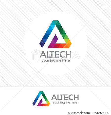 Colorful pixel letter A logo vector template.  29692524