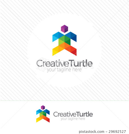 colorful turtle Logo design vector template.  29692527