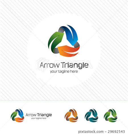 Abstract recycle triangle arrow logo vector. 29692543