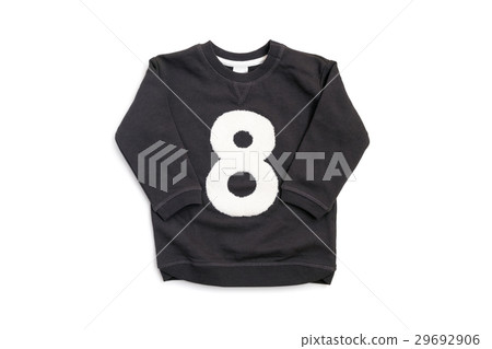 Baby wear - black sweater and 8 number isolated Baby wear - black sweater and 8 number isolated 29692906
