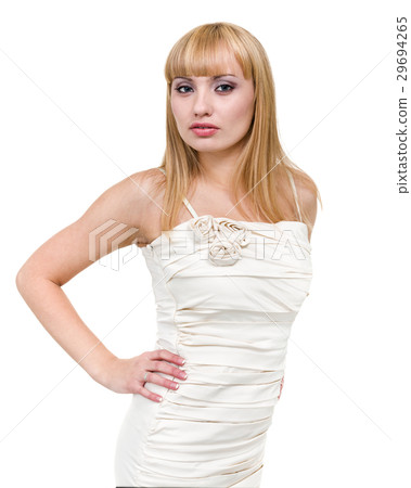 young blonde woman portrait isolated on white young blonde woman portrait isolated on white 29694265