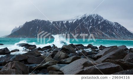 Scagsanden beach in Lofoten islands Scagsanden beach in Lofoten islands 29694316