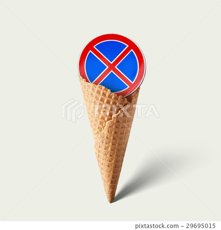 Waffle cornet with road sign 29695015