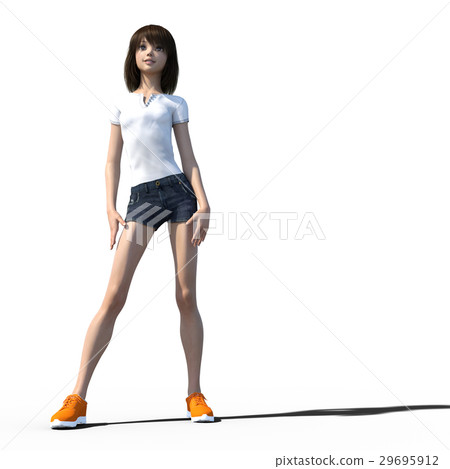 擺在posing3DCG例證材料的少婦 擺在posing3DCG例證材料的少婦 29695912