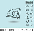 Pictograph of book and magnifier glass 29695921