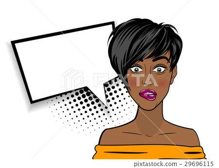 Pop art shocked sexy African American black woman 29696115