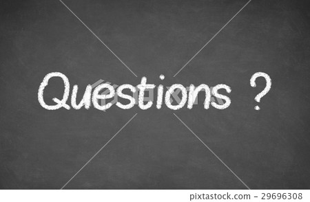 Question written on chalkboard, blackboard. 29696308