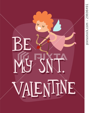 Happy valentines day angel greeting card vector - Stock Illustration ...