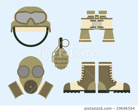 Military weapon ammunition symbols armor set 29696504