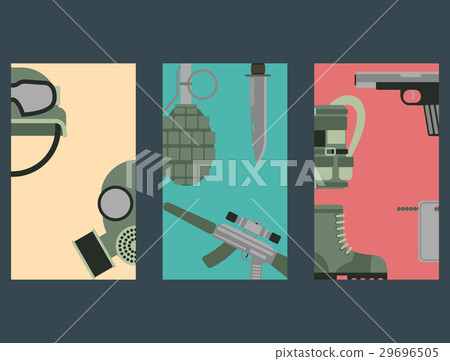 Military weapon guns symbols armor cards forces Military weapon guns symbols armor cards forces 29696505