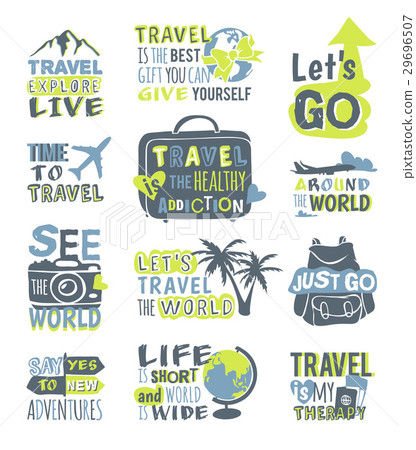 Travel motivation badge vector logo. 29696507