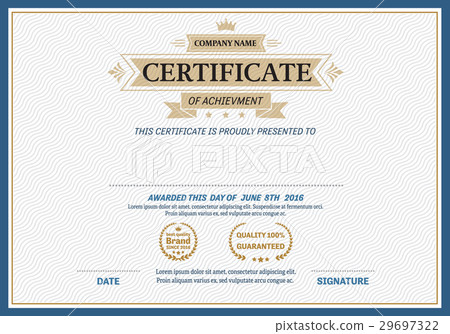 retro certificate template vector illustration 29697322