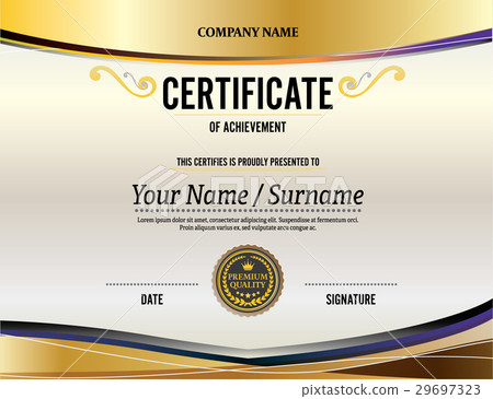 gold certificate template vector illustration 29697323