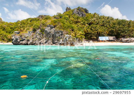 Tropical beach beautiful sea and blue sky 29697955