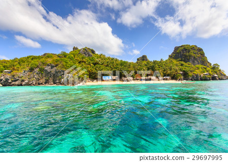Tropical beach beautiful sea and blue sky 29697995