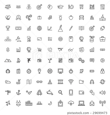 Vector UI Illustration Mixed Icon Collection - Stock Illustration ...