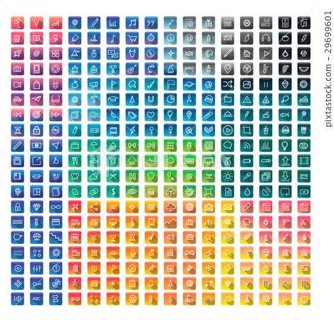 Icon Collection Vector Application Content Concept 29699601