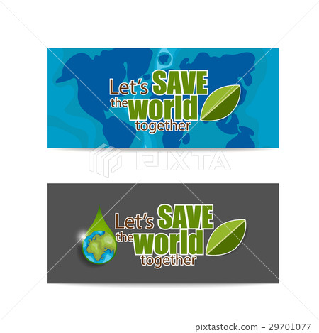 ECO FRIENDLY. Ecology concept with Green Eco Earth and Trees. Vector illustration 29701077