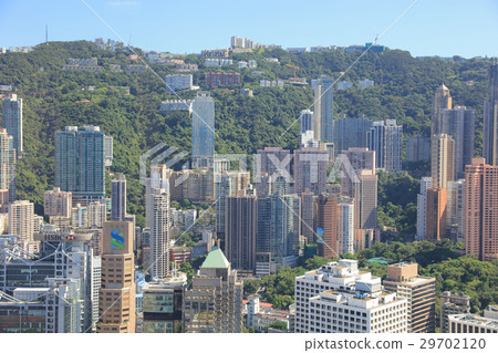 Hong Kong, China aerial view of the cityscape 29702120
