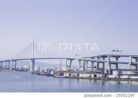 Landmark of Fukuoka city Araratsu Ohashi Bridge Landmark of Fukuoka city Araratsu Ohashi Bridge 29702197