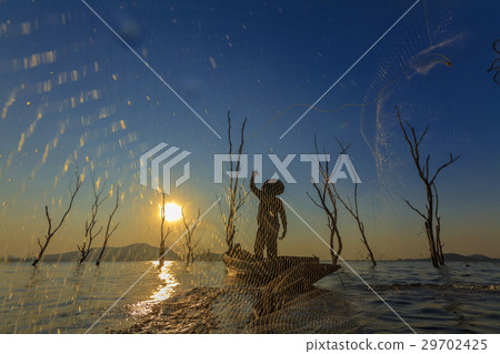 silhouette fisherman life 29702425