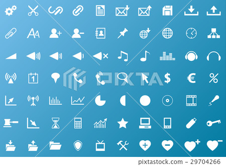 Set of white navigation web icons 29704266