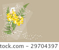 flowers circle bouquet and fern  on brown  backgro 29704397