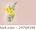 flowers circle bouquet and fern  on brown  backgro 29704398