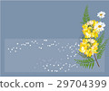 flowers circle bouquet and fern  on brown  backgro 29704399