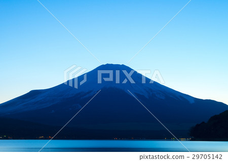 富士山在日落Yamanakako 富士山在日落Yamanakako 29705142