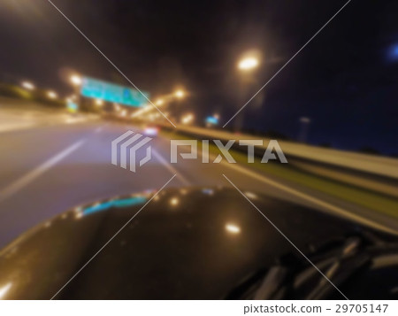 Speed driving car in the night on the highway Speed driving car in the night on the highway 29705147