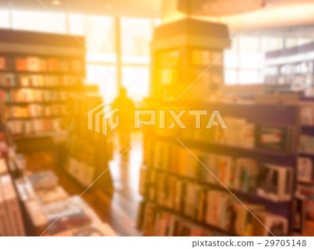 Blur image of a bookstore . with sun light Blur image of a bookstore . with sun light 29705148