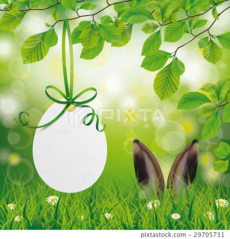Easter Price Sticker Egg Hare Ears Beech Twigs Easter Price Sticker Egg Hare Ears Beech Twigs 29705731