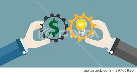 Hands Gears Idea Bulb Dollar Investor Concept 29705930